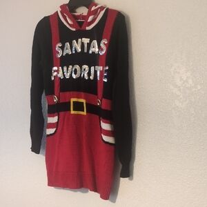 Red Santa's Favorite Sweater Dress Size Fits Like Xs No Tag